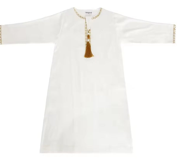 Enfants musulmans de l’Aïd Abaya Ramadan Jubba Prière Thobe Garçons Enfants Abayas Islam Robe longue Kaftan Dubaï Frange arabe Dishdasha