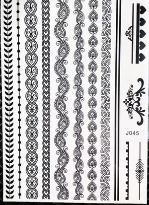 Grands autocollants de tatouage au henné
