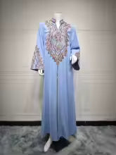 Robe de soirée musulmane brodée pour femmes, Abaya Khimar Jilbab Kebaya, Kaftan, Hijab, dubaï, Kimono, vêtements islamiques