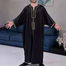 Djellaba Marocaine Homme Noire - Broderies Dorées (Copie)