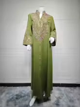 Robe de soirée musulmane brodée pour femmes, Abaya Khimar Jilbab Kebaya, Kaftan, Hijab, dubaï, Kimono, vêtements islamiques