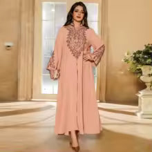Robe de soirée musulmane brodée pour femmes, Abaya Khimar Jilbab Kebaya, Kaftan, Hijab, dubaï, Kimono, vêtements islamiques
