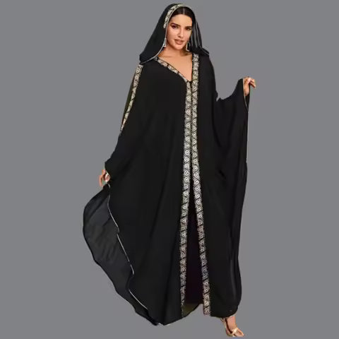 Robe de soirée musulmane brodée pour femmes, Abaya Khimar Jilbab Kebaya, Kaftan, Hijab, dubaï, Kimono, vêtements islamiques